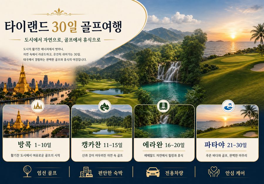 베스트 프리미엄 타이랜드 한 달 골프여행 · 29박 31일